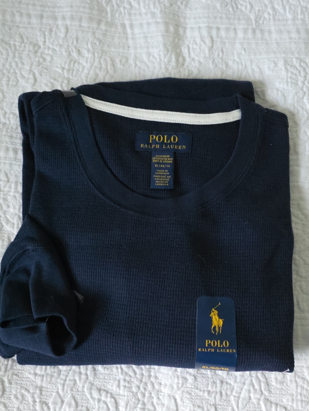 Polo by Ralph Lauren Navy Crewneck Thermal Shirt